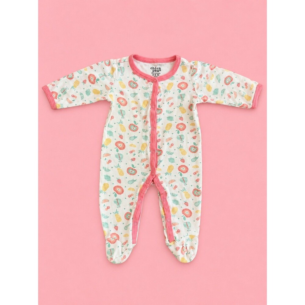 Chick Pea Fruit Print Footed Sleeper Pajamas – 3-6M Baby Girl